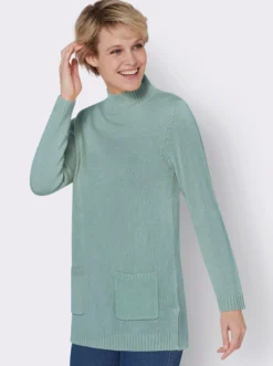 Longpullover mit Stehkragen