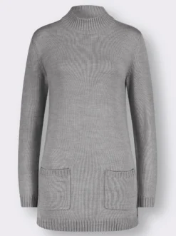 Longpullover mit Stehkragen