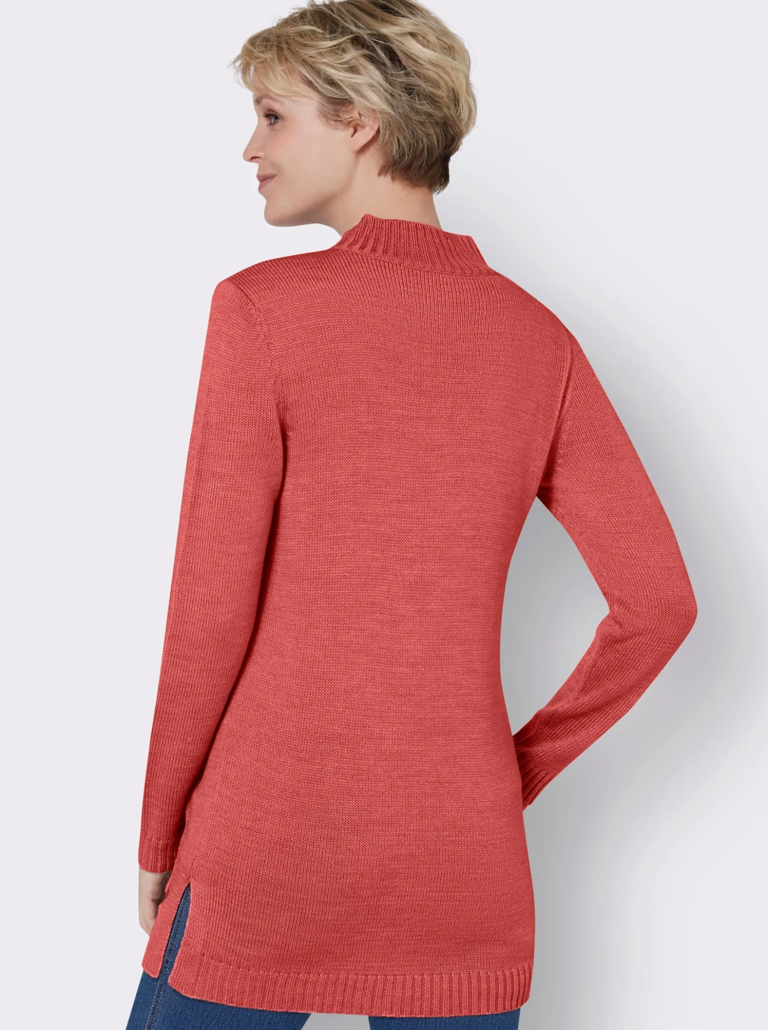 Longpullover mit Stehkragen