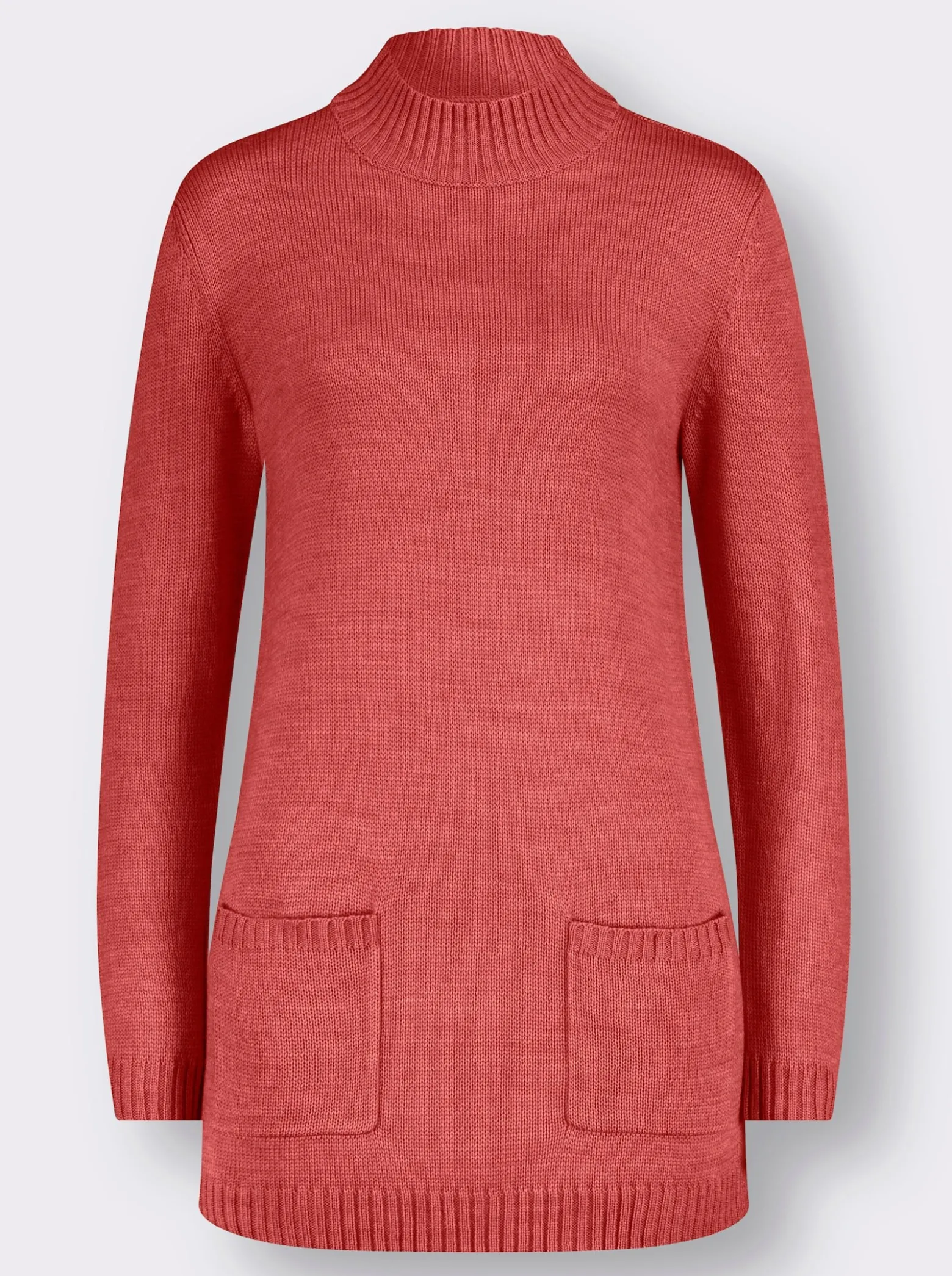 Longpullover mit Stehkragen
