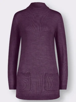 Longpullover mit Stehkragen