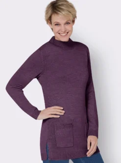 Longpullover mit Stehkragen