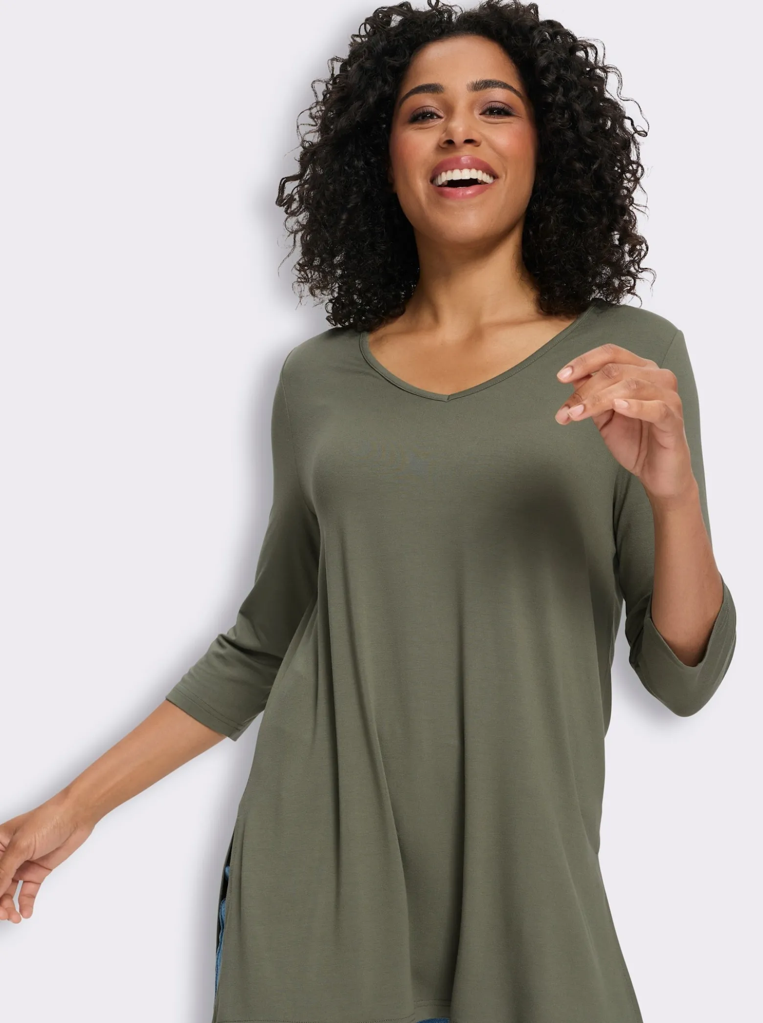 Longshirt aus reiner Viskose
