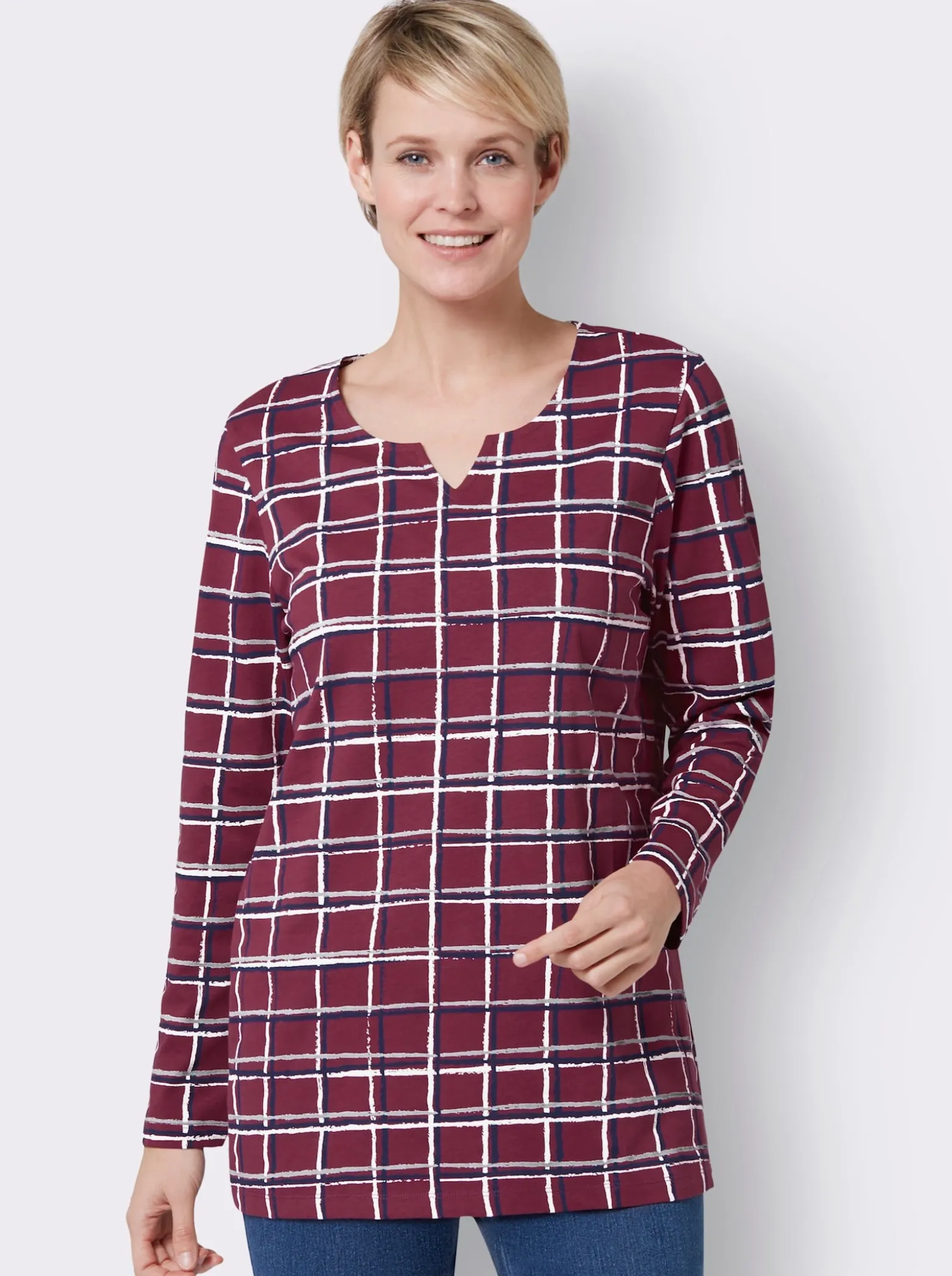 Longshirt im Karo-Muster