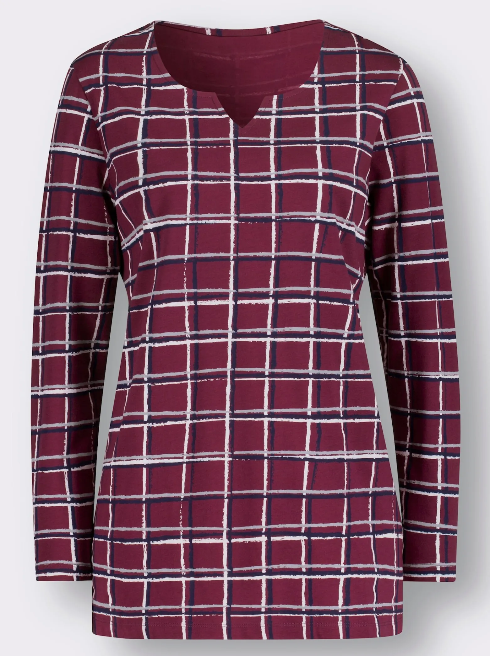 Longshirt im Karo-Muster
