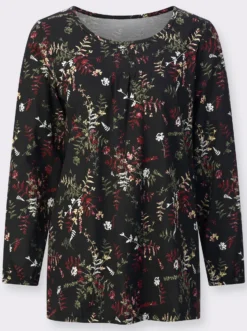 Longshirt in A-Form, bedruckt