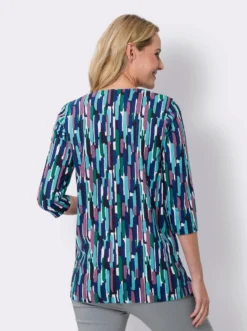 Longshirt in A-Form, grafisch bedruckt