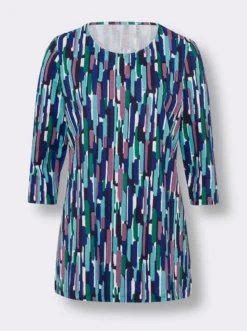Longshirt in A-Form, grafisch bedruckt