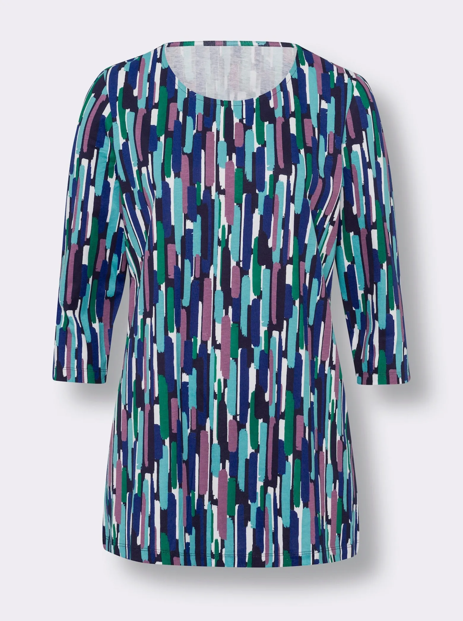 Longshirt in A-Form, grafisch bedruckt