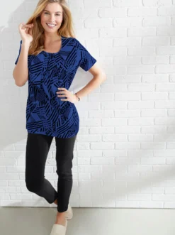 Longshirt in A-Form mit Falten
