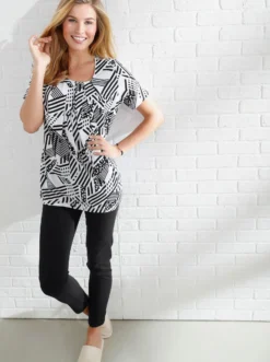 Longshirt in A-Form mit Falten