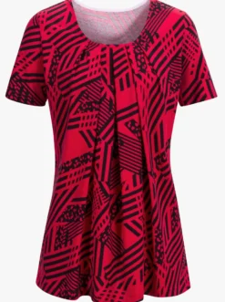 Longshirt in A-Form mit Falten