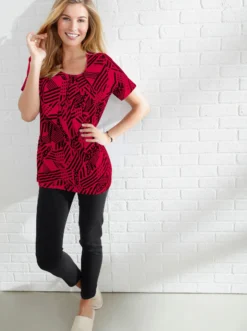 Longshirt in A-Form mit Falten
