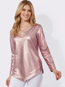 Longshirt in glänzender Qualität