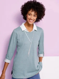 Longshirt in 2-in-1-Optik
