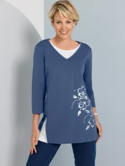 Longshirt in 2-in-1-Optik, Baumwolle