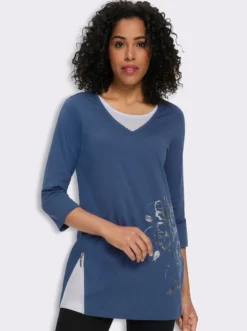 Longshirt in 2-in-1-Optik, Baumwolle