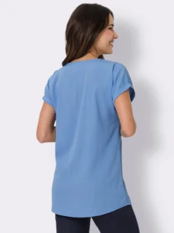 Longshirt in strukturierter Crêpe-Qualität
