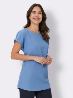 Longshirt in strukturierter Crêpe-Qualität
