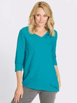 Longshirt mit asymmetrischem Saum