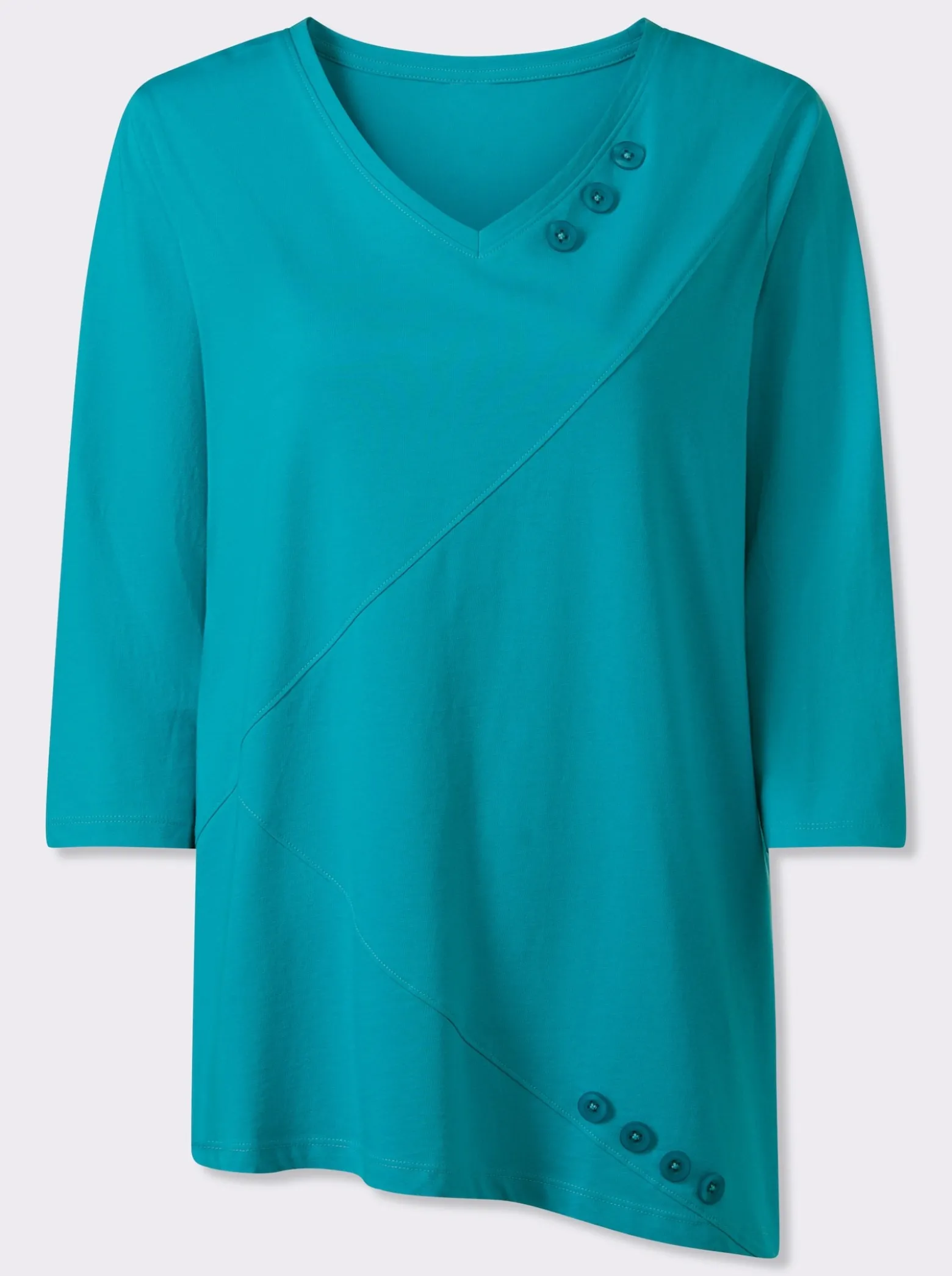 Longshirt mit asymmetrischem Saum