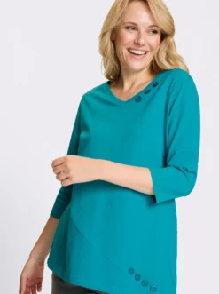 Longshirt mit asymmetrischem Saum