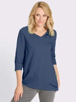 Longshirt mit asymmetrischem Saum