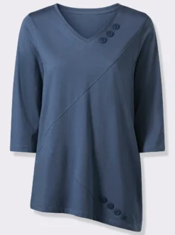Longshirt mit asymmetrischem Saum