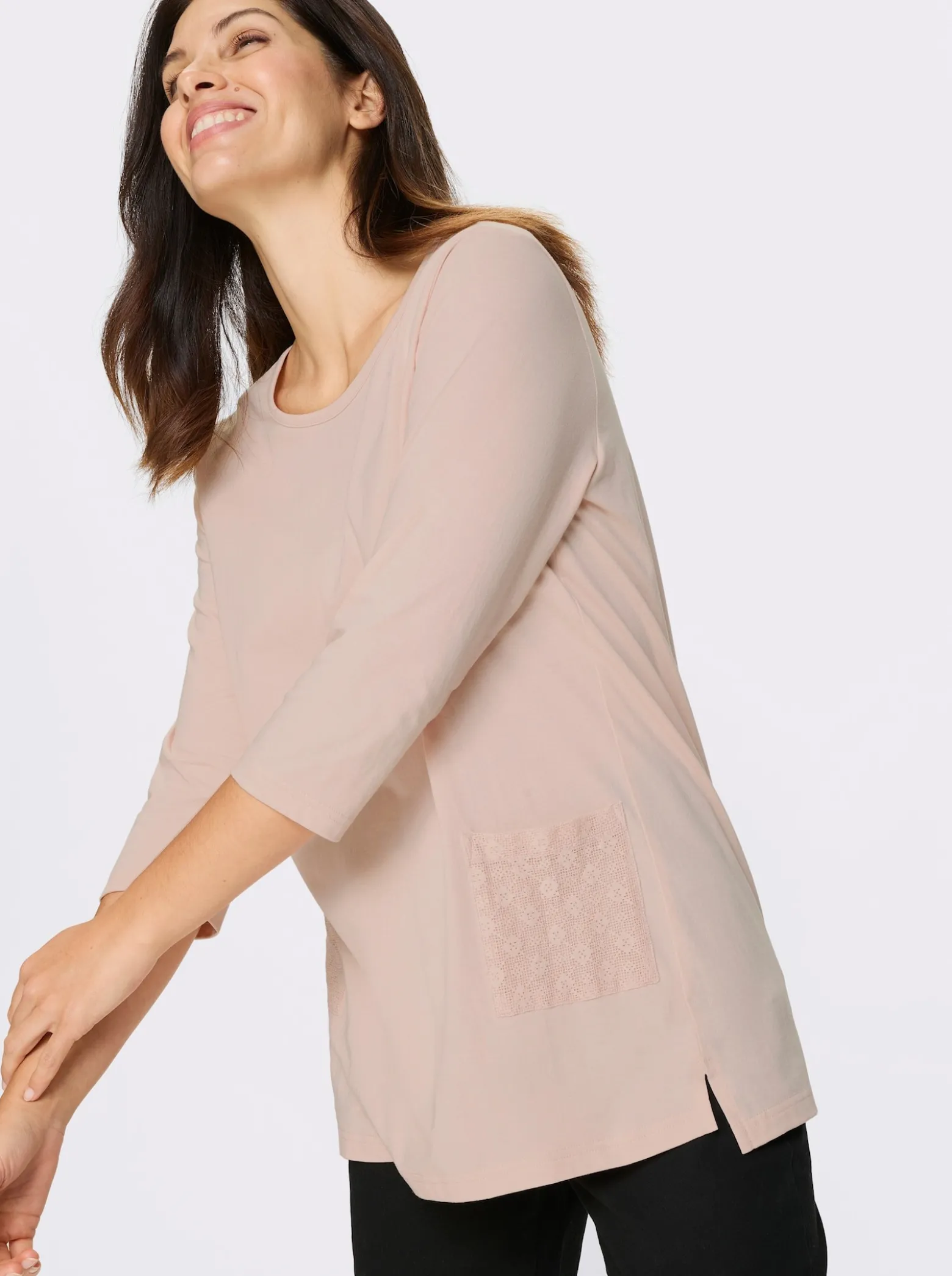 Longshirt mit aufgesetzten Taschen