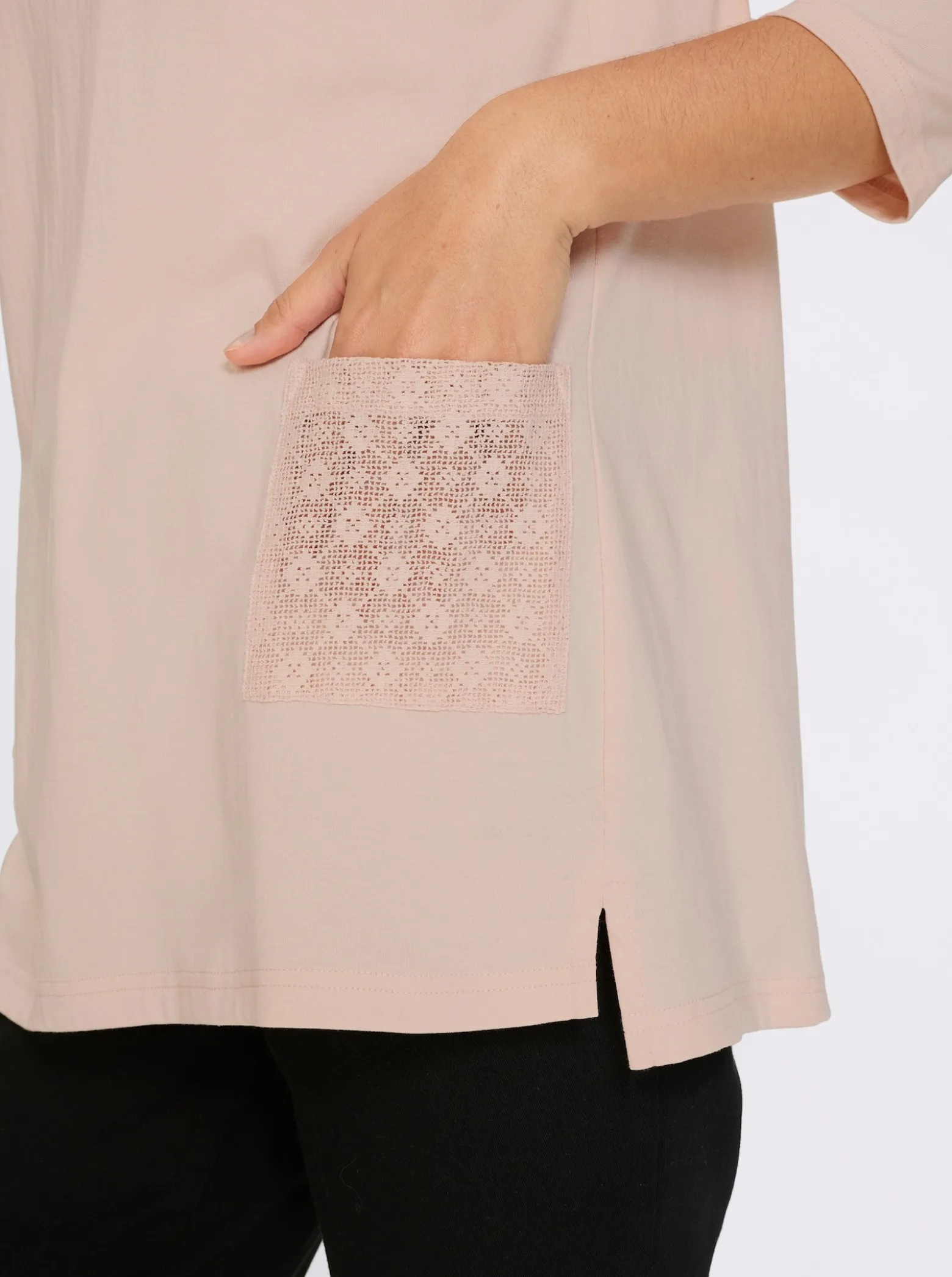 Longshirt mit aufgesetzten Taschen