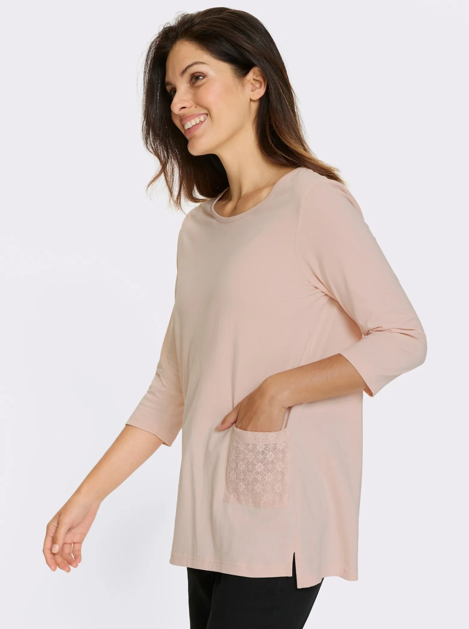 Longshirt mit aufgesetzten Taschen