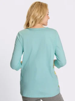 Longshirt mit bedrucktem Einsatz vorne