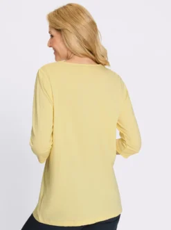 Longshirt mit bedrucktem Einsatz vorne