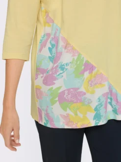 Longshirt mit bedrucktem Einsatz vorne