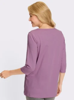 Longshirt mit bedrucktem Einsatz vorne