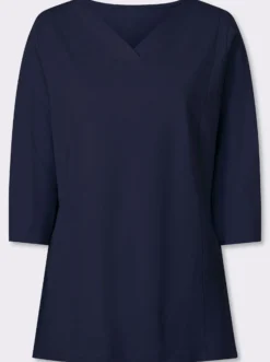 Longshirt mit überlappendem V-Ausschnitt