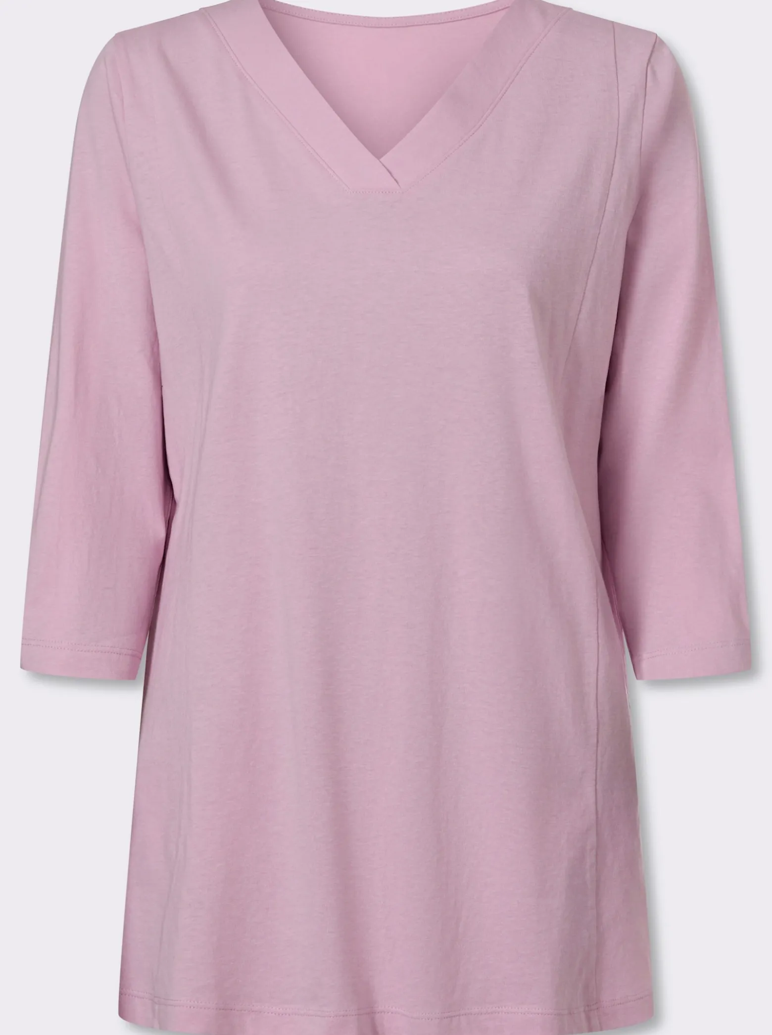 Longshirt mit überlappendem V-Ausschnitt