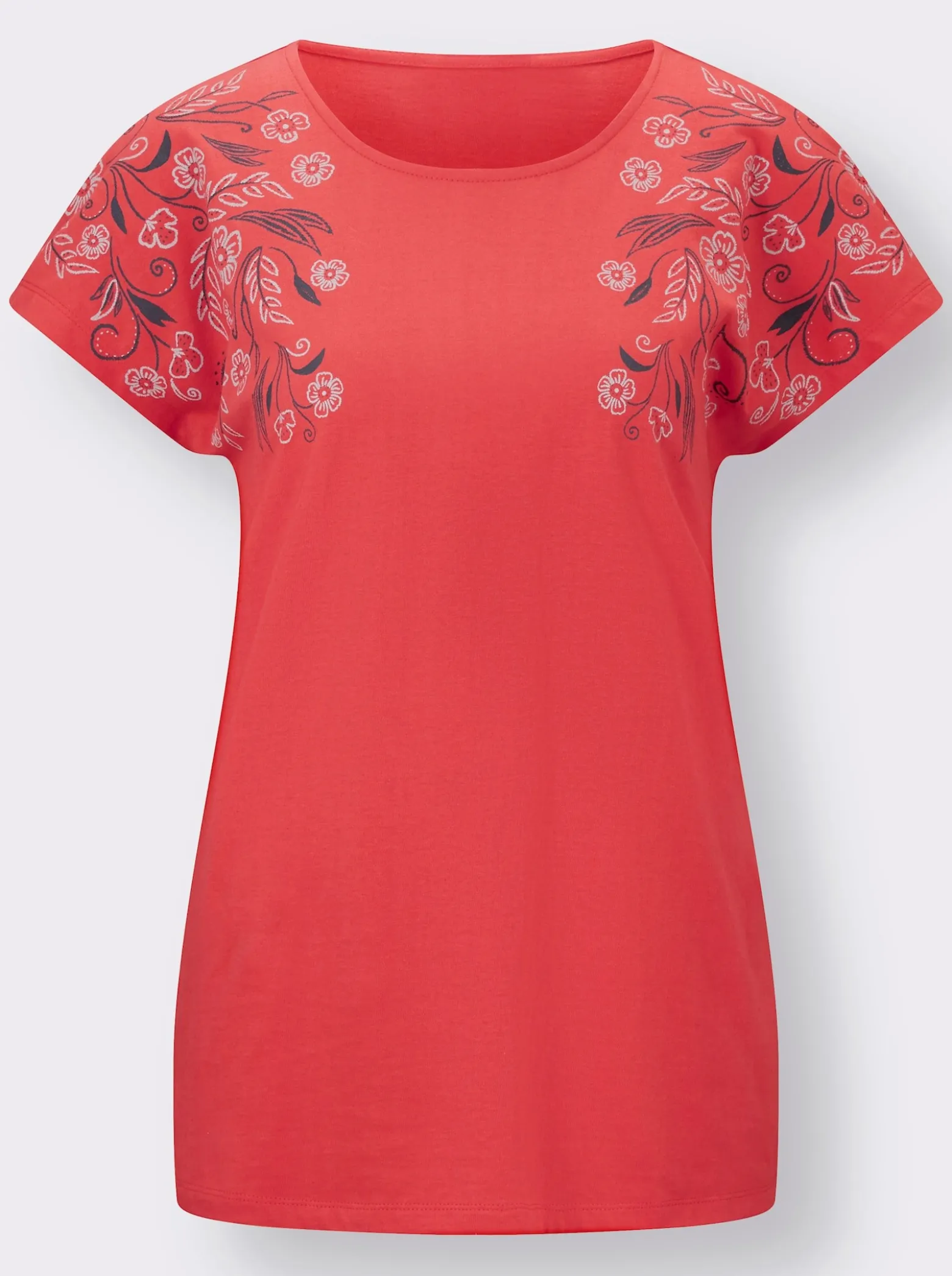 Longshirt mit Blümchen-Druck