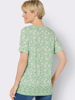 Longshirt mit Blumen- und Bordüren-Druck