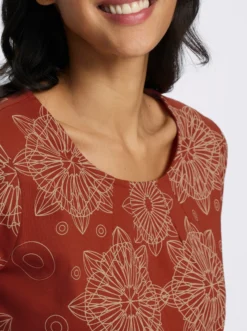 Longshirt mit Bordüren-Druck