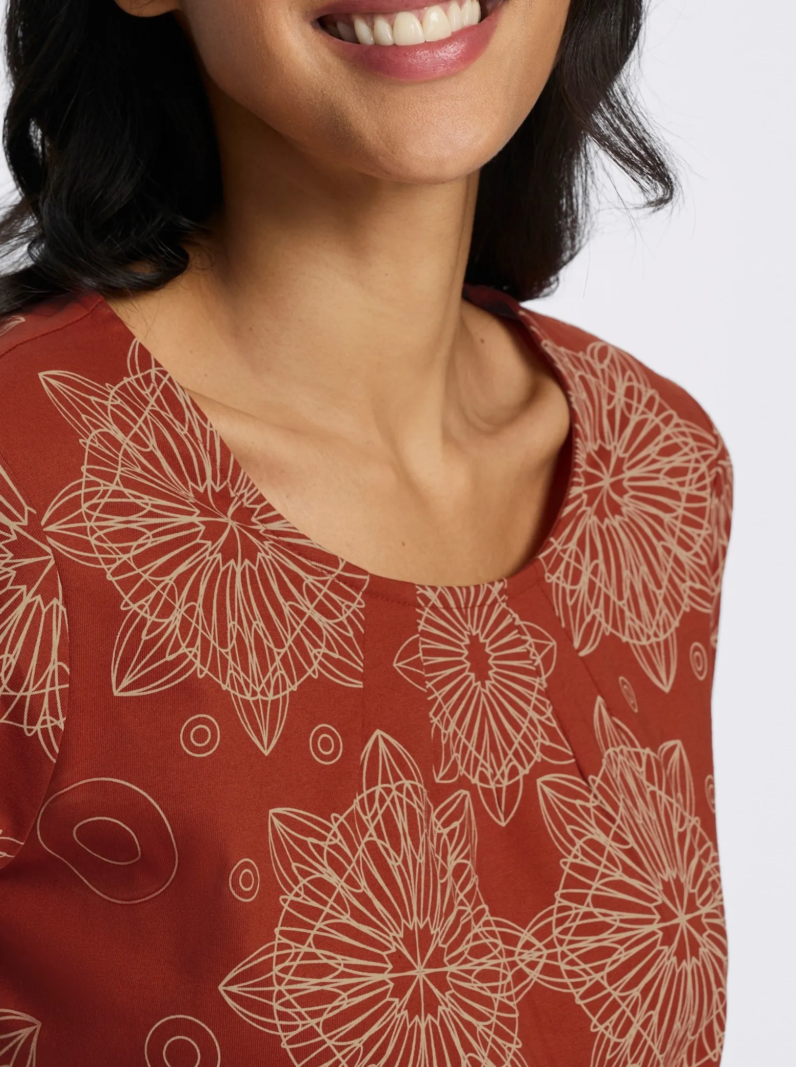 Longshirt mit Bordüren-Druck