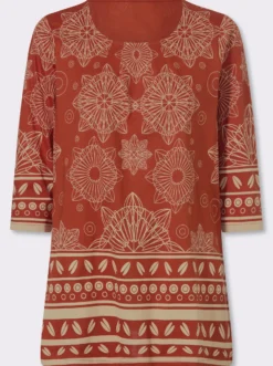 Longshirt mit Bordüren-Druck