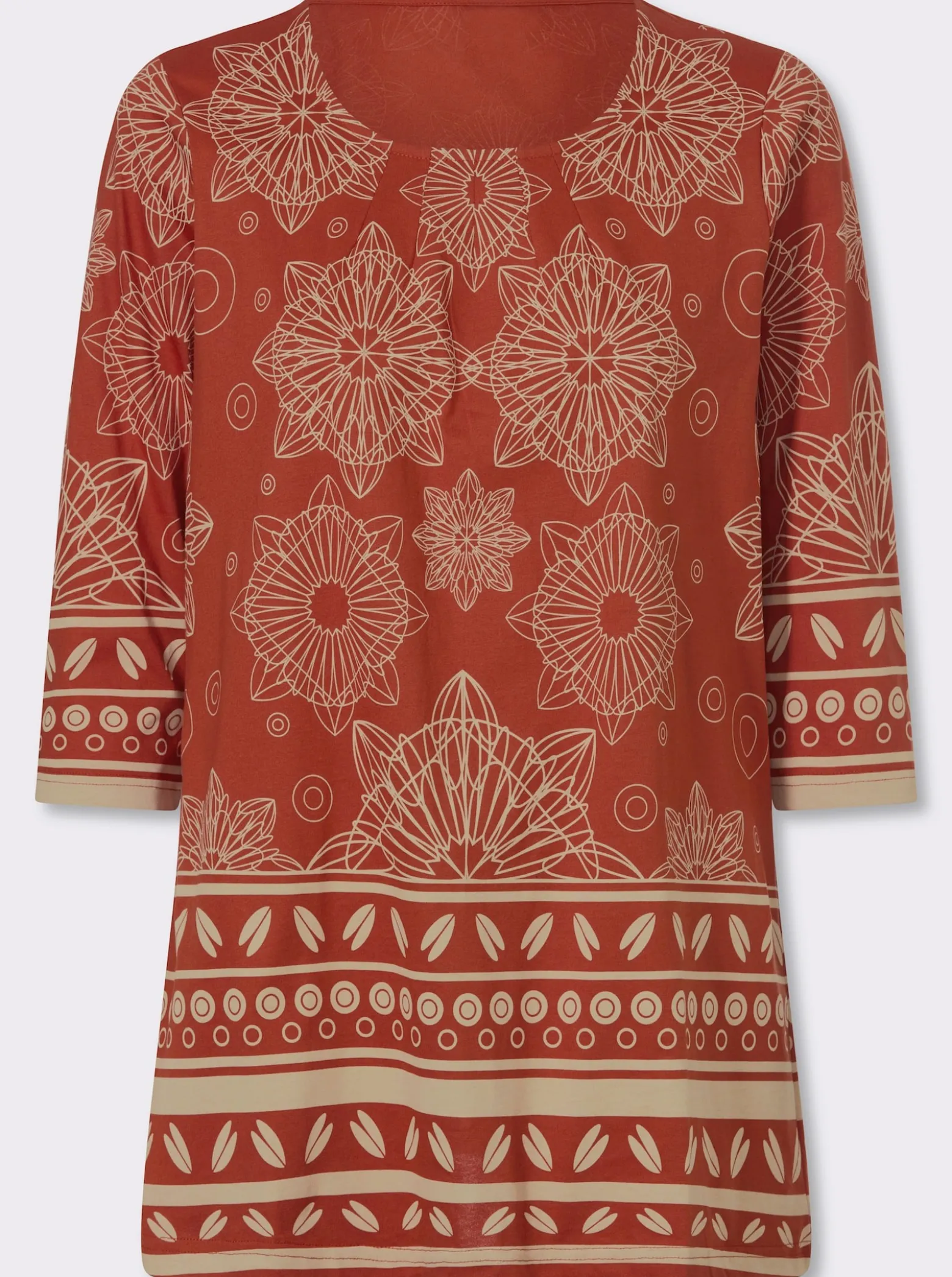 Longshirt mit Bordüren-Druck