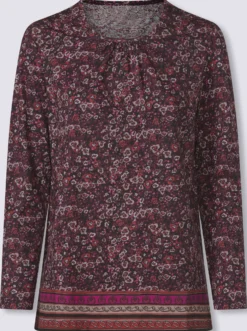 Longshirt mit Bordüren-Druck am Saum