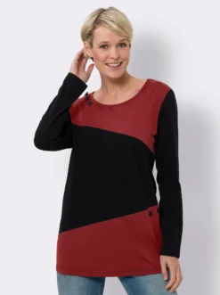 Longshirt mit dekorativen Knöpfen