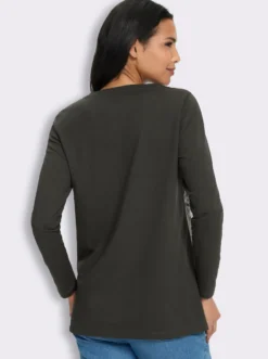 Longshirt mit Druck-Mix