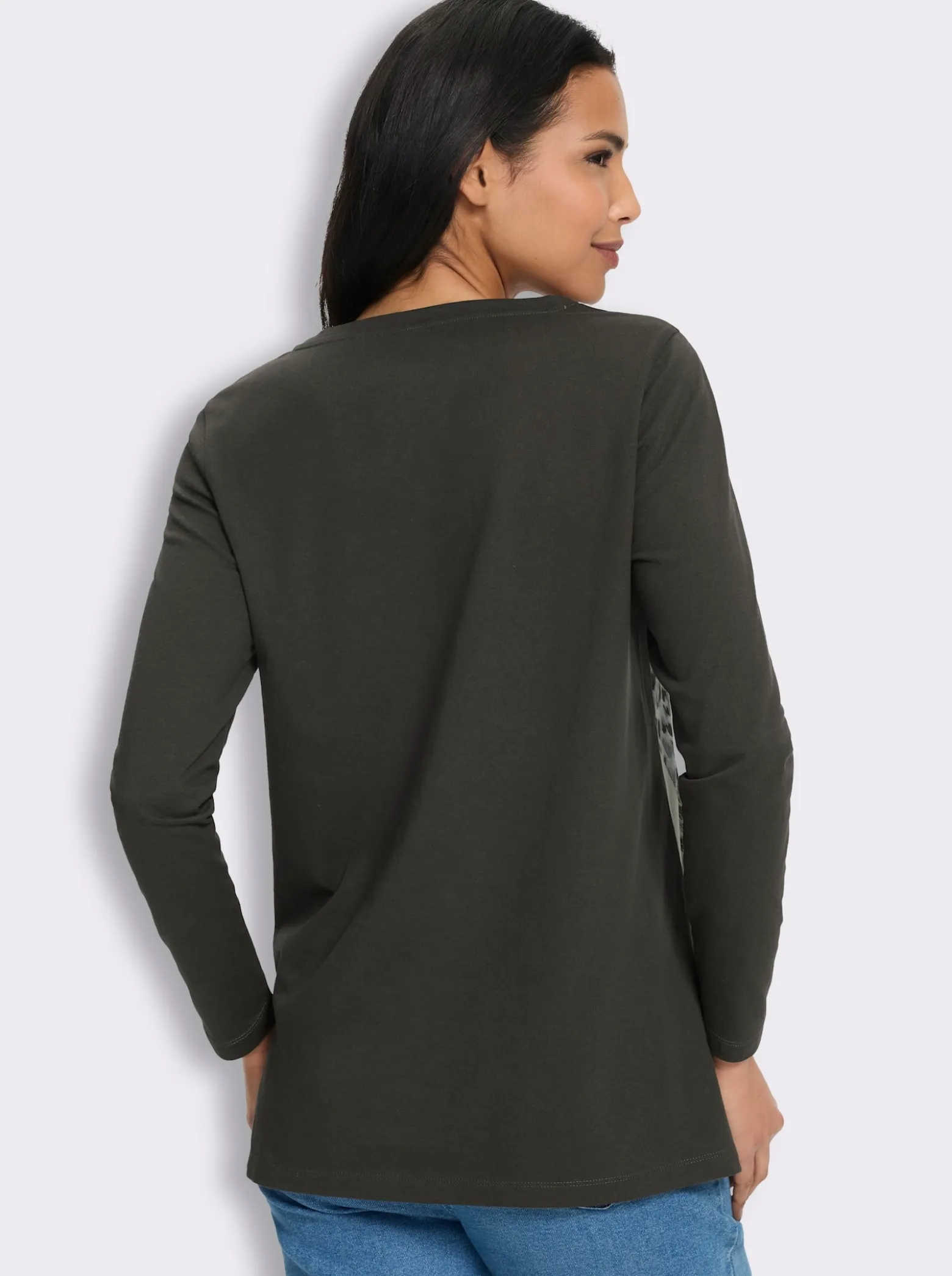 Longshirt mit Druck-Mix