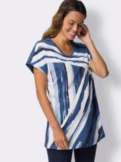 Longshirt mit Druckmuster im Vorderteil