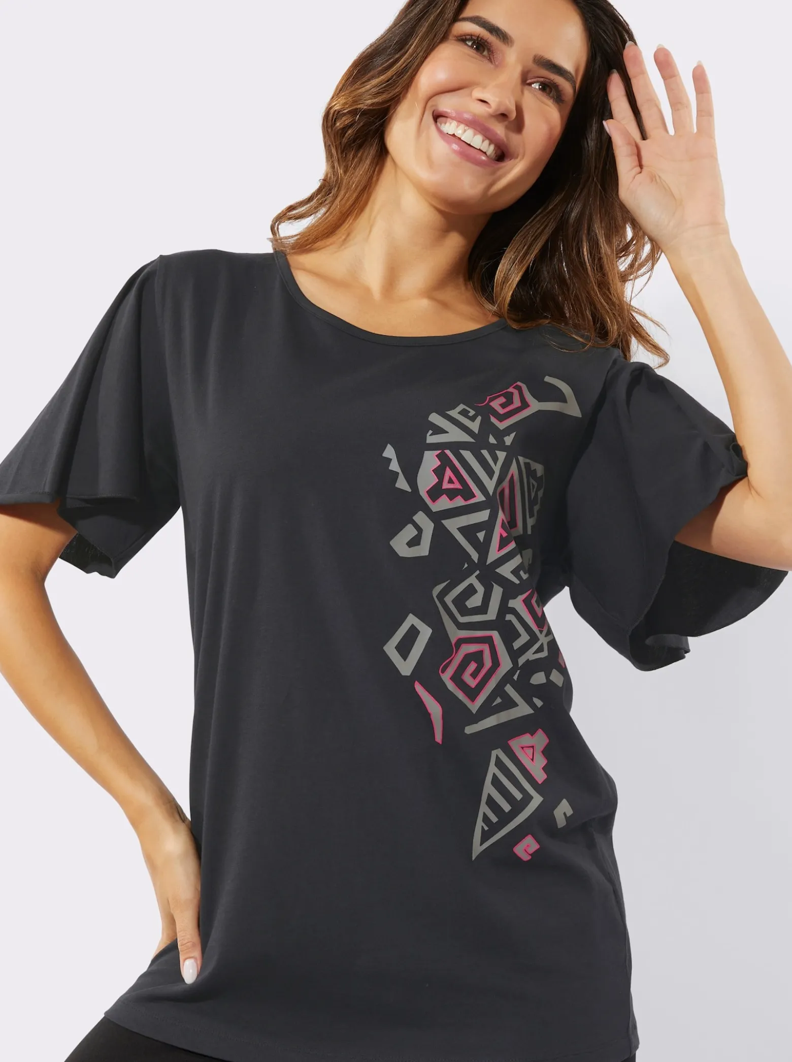 Longshirt mit Ethno-Druck