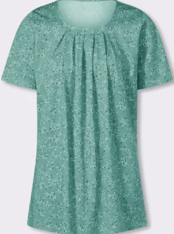 Longshirt mit Falten am Ausschnitt